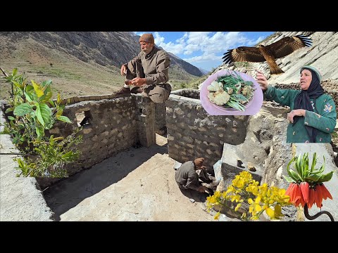 Nomadic life in Iran Cleaning the mountain house and caring