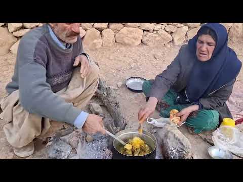 Iran nomadic life building an iron door for shelter and