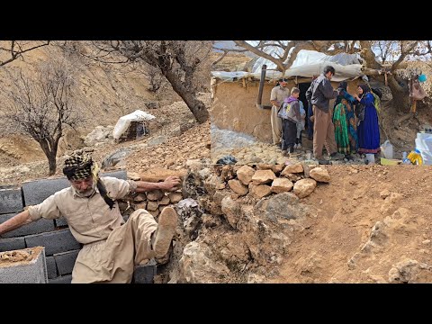 Iran nomadic life completing the toilet and meeting