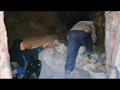 Iran nomadic life Jahangir builds a stone platform for