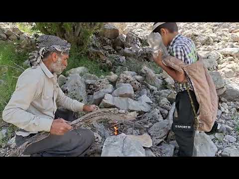 Ramin helps his grandfather with hard work to bring more