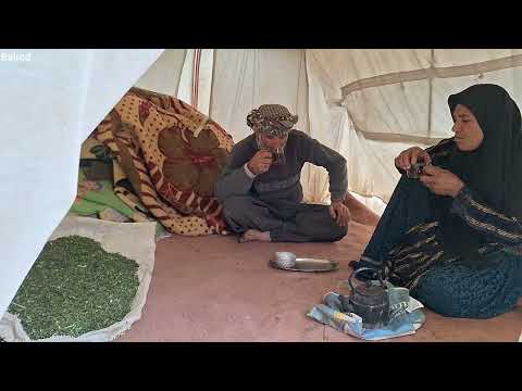 Nomadic man building a bathroom in the heart of nature and