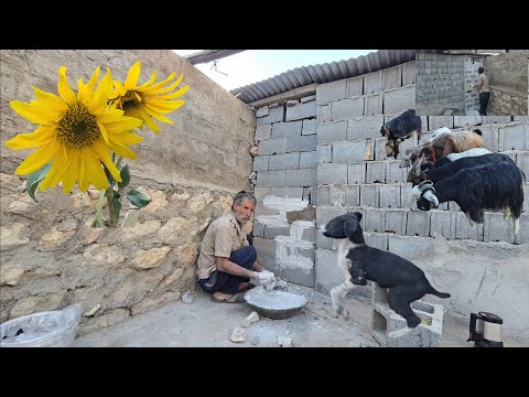 Nomadic Life in Iran Building a Bedroom Door with Blocks to