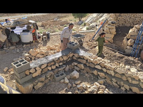 Nomadic life building kitchen walls with building materials