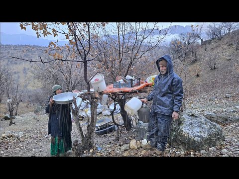 Nomadic Life A Hard Rainy Day Building a Wooden Platform in