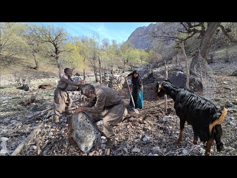 Iran nomadic life Completion of construction of fences and