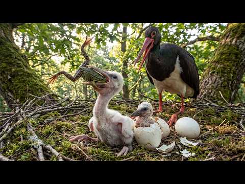 Black Stork Nest The Harsh Reality of Hatching When One
