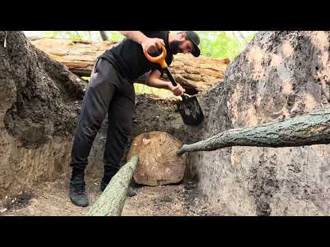 Building a Secret Survival Dugout in the Forest That No One