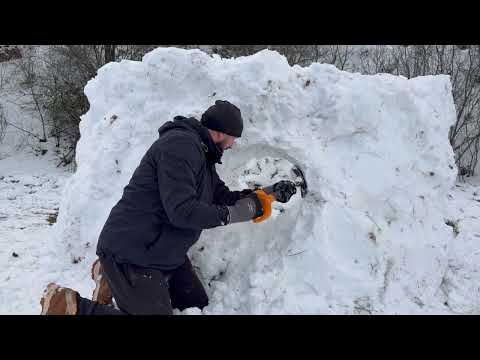 Building a Shelter from Crystal Snow Winter Survival Skills