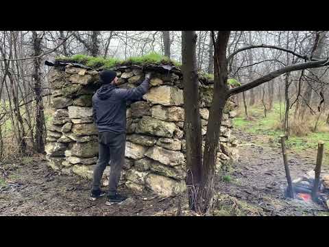 Building of the stone hut is finished I made a stove and