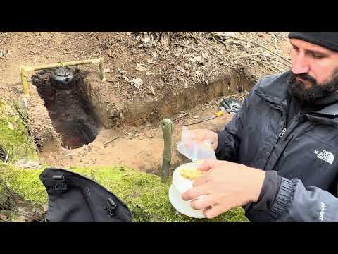 Building a Secret Dugout Under a Fallen Tree Survival Skills
