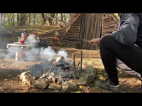 Bushcraft The first part of my hut building is done Roast