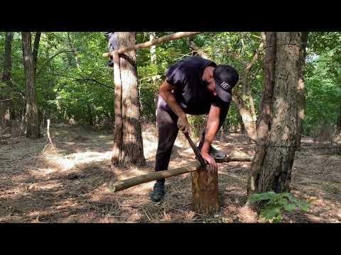 Building a Hammock from Branches and Rope Forest Survival