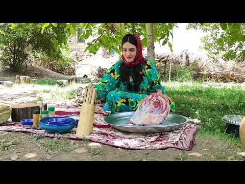 Iranian Village Cooking Village Girl s Whole Lamb Ribs Feast