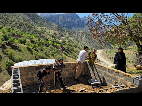 Building a Shelter in Zagros Mountains Nomad Family