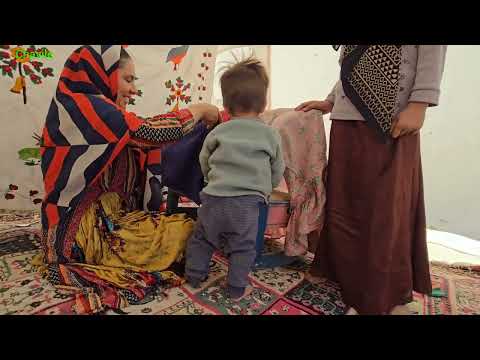 Nomad Family in Zagros Building a Desert Bath Caring for