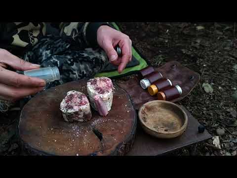 Solo camp among hungry jackals Hot tent Wood burning stove