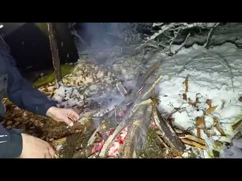 48 Hours Alone in a Blizzard 21 C Tarp Shelter Survival