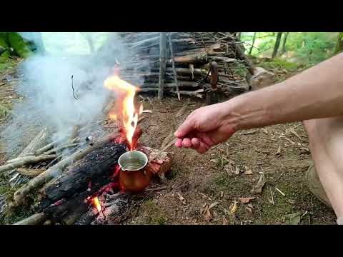 Overnight in the Forest with an A Frame Tent and Axe