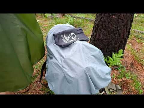 Camping in the rain Building a shelter Solo camp at night