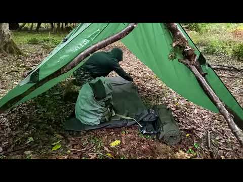 Camping in the rain Building a shelter in the rain