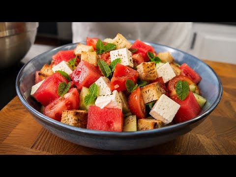 Вперше приготував цей салат із кавуна Я не очікував що буде