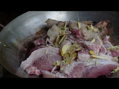 Life in the wild Hunting wild boars making smoked pork and
