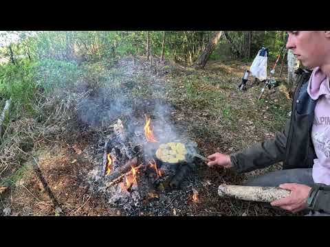 Camping 24 hours successful fishing with cooking
