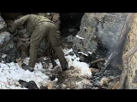 Building a Stone House on a Frozen Mountain Winter Survival