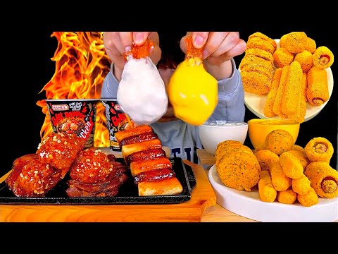 ASMR 뿌링클사이드 총집합 고스트페퍼 자메이카 통다리구이 소떡소떡 먹방 Ghost Pepper With