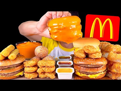 ASMR 맥도날드 빅맥 치킨너겟 띠드스틱 어니언링 치즈버거 새우버거는 롯데리아 먹방 McDonald s