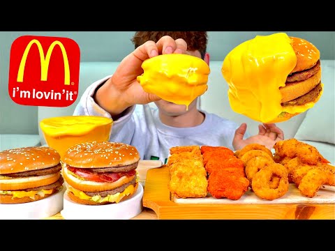 ASMR 맥도날드 빅맥 트리플치즈버거 너겟 어니언링 코코넛쉬림프 먹방 McDonald s Big Mac