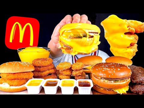 ASMR 맥도날드 빅맥 맥너겟 크림치즈파이 새우버거 오징어튀김 치드소스 찍먹방 McDonald s Bic