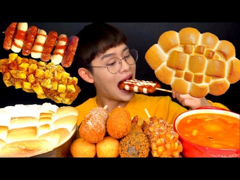ASMR 단짠단짠 명랑핫도그 스모어딥 치즈떡볶이 찍먹방 Crispy Corn Dog With S MORES