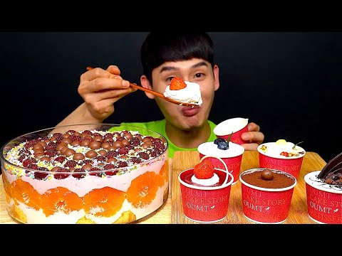 ASMR 내가 만든대왕 컵 케이크 컵 케이크파티 먹방 CUP CAKES PARTY MuKBang