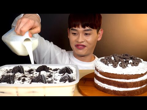 ASMR 투썸플레이스 아이스박스파티팩 몽블라제 오래오 케이크 먹방 Oreo Box Party Pack