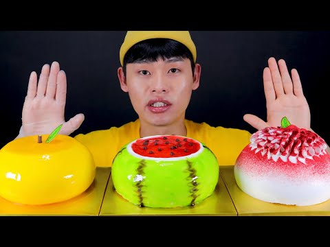 딸기 수박 오렌지 생크림과일케이크 Strawberry Watermelon Orange Cake MuKBang