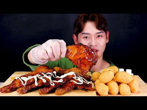 자메이카통다리구이가 한입에 BBQ자메이카통다리구이 황금알치즈볼먹방 Spicy Chicken legs