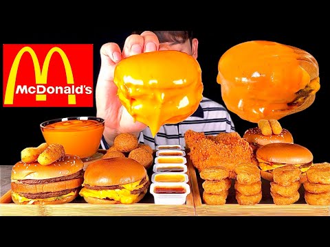 ASMR 맥도날드 트리플치즈버거 빅맥 맥너겟 통다리치킨 먹방 McDonald s Cheese Burger