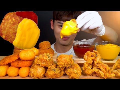 ASMR 바삭바삭 프라이데이 어니언링 후라이드 닭다리 해쉬브라운 먹방 Fried Day Onion Ring