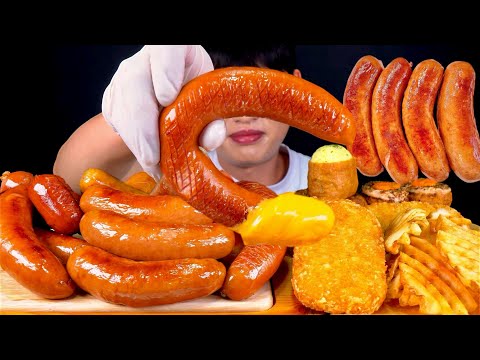 ASMR 뽀드득 킬바사 의성마늘 한입통통소세지 해쉬브라운 벌집감자 먹방 Kielbasa Garlic