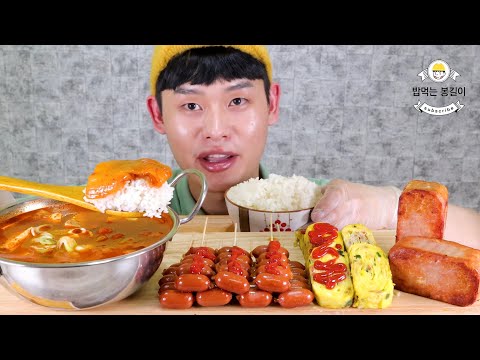 돼지고기김치찌개 스팸 비엔나소세지 계란말이 집밥먹방 Pork Kimch Stew Spam Sausage
