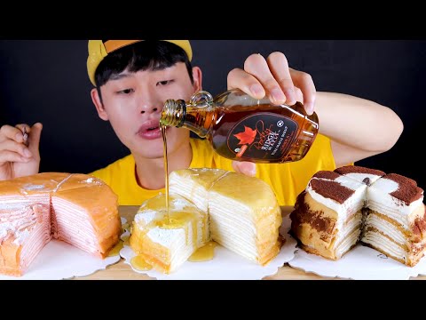3가지맛 크레이프 케이크 딸기 오리지널 티라미수 CREPE CAKE Strawberry Original