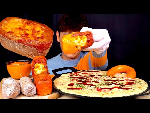 ASMR 치즈가 쭈 욱 크림베이컨리조또 모짜렐라 통스팸 핫도그 먹방 Cream Bacon Risotto