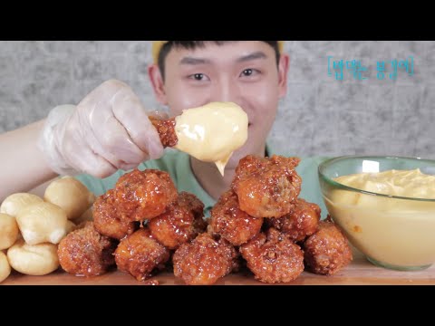 BBQ 시크릿 양념닭다리 나쵸치즈소스 크림치즈볼 MuKBang