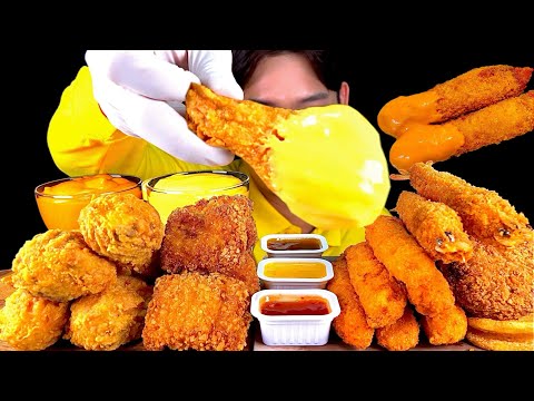 ASMR 바삭 치필링 후라이드 닭다리 대게다리튀김 함박튀김 새우튀김 치즈 찍먹방 Fried Chicken