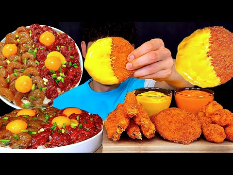 ASMR 짭조름한 양념간장새우장 왕새우튀김 새우까스 새우볼 먹방 Spicy Shrimp With Fried