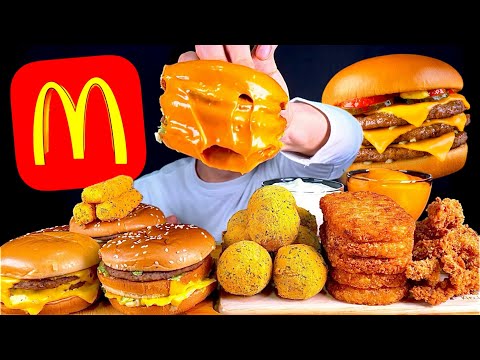 ASMR 맥도날드 트리플치즈버거 뿌링치즈볼 뿌링치즈스틱 해쉬브라운 먹방 McDonald s Big Mac