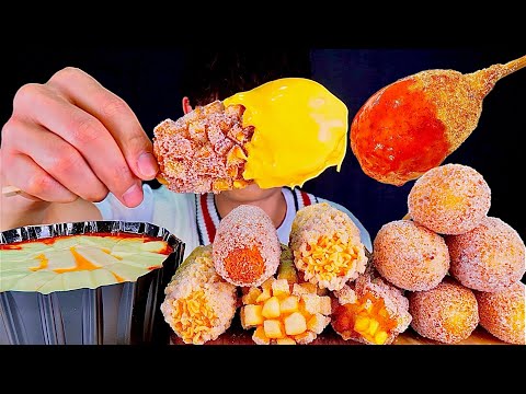 ASMR 바삭바삭 핫도그파티 통모짜핫도그 감자핫도그 라면땅 고구마핫도그 미니치즈핫도그 먹방 Corn Dog