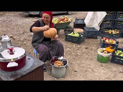 Soğuk bir köy gününde kuzine sobamızda içinizi ısıtacak